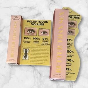 New Fresh Too Faced Better Than Sex Volumizing Mascara Full Size & Travel Size